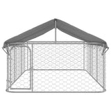 Outdoor Dog Kennel with Roof 400x200x150 cm - Side View