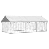 Outdoor Dog Kennel with Roof 400x200x150 cm - Close-Up Angle
