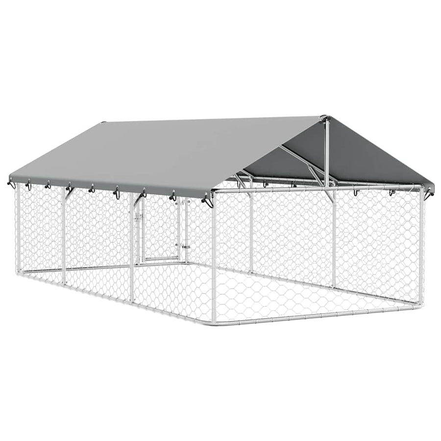 Outdoor Dog Kennel with Roof 400x200x150 cm