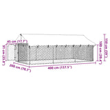 Outdoor Dog Kennel with Roof 400x200x150 cm - Extra Image