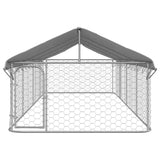 Outdoor Dog Kennel with Roof 600x200x150 cm - Side View
