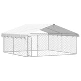 Outdoor Dog Kennel with Roof 300x300x150 cm - 45-Degree Angle