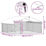 Outdoor Dog Kennel with Roof 300x300x150 cm - Extra Image