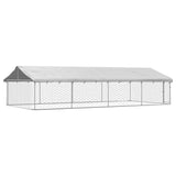 Outdoor Dog Kennel with Roof 600x300x150 cm - Close-Up Angle