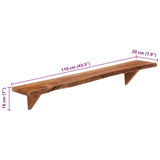 Wall Shelves 2 pcs 110x20x18 cm Solid Wood Acacia - Extra Image