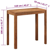 Bar Table Solid Wood Acacia with Honey Finish 110x55x106 cm - Low Angle