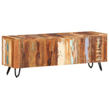 TV Cabinet 110x30x40 cm Solid Wood Reclaimed - Low Angle