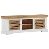 TV Cabinet 110x30x40 cm Solid Wood Mango - Low Angle