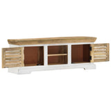 TV Cabinet 110x30x40 cm Solid Wood Mango - Top-Down View
