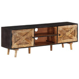 TV Cabinet 140x30x46 cm Rough Mango Wood and Solid Wood Acacia