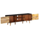 TV Cabinet 140x30x46 cm Rough Mango Wood and Solid Wood Acacia - Top-Down View