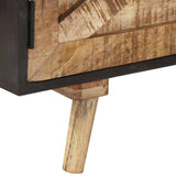 TV Cabinet 140x30x46 cm Rough Mango Wood and Solid Wood Acacia - Rear View