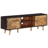 TV Cabinet 140x30x46 cm Rough Mango Wood and Solid Wood Acacia - Extra Image