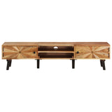 TV Cabinet 145x35x35 cm Solid Wood Acacia - Front View