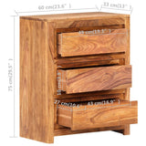 Drawer Cabinet 60x33x75 cm Solid Wood Acacia - Close-Up Angle