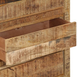 Drawer Cabinet 60x33x75 cm Solid Wood Mango - Rear View