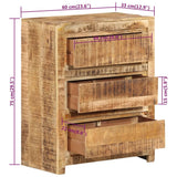 Drawer Cabinet 60x33x75 cm Solid Wood Mango - Close-Up Angle