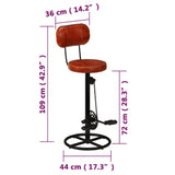 Bar Stools 2 pcs Black and Brown Real Goat Leather - Extra Image