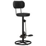 Bar Stools 2 pcs Black Real Goat Leather