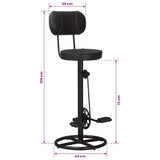 Bar Stools 2 pcs Black Real Goat Leather - Extra Image