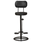 Bar Stools 2 pcs Black Real Goat Leather