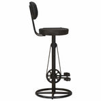 Bar Stools 2 pcs Black Real Goat Leather