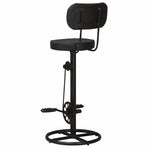 Bar Stools 2 pcs Black Real Goat Leather