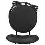 Bar Stools 2 pcs Black Real Goat Leather