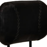 Bar Stools 2 pcs Black Real Goat Leather - Rear View