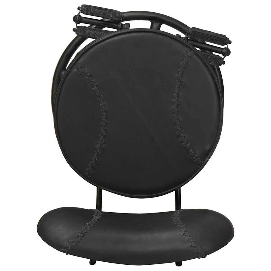 Bar Stools 2 pcs Black Real Goat Leather