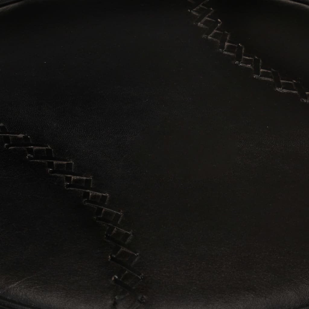 Bar Stools 2 pcs Black Real Goat Leather