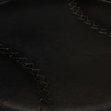 Bar Stools 2 pcs Black Real Goat Leather - Close-Up Angle