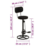 Bar Stools 2 pcs Black Real Goat Leather - Extra Image