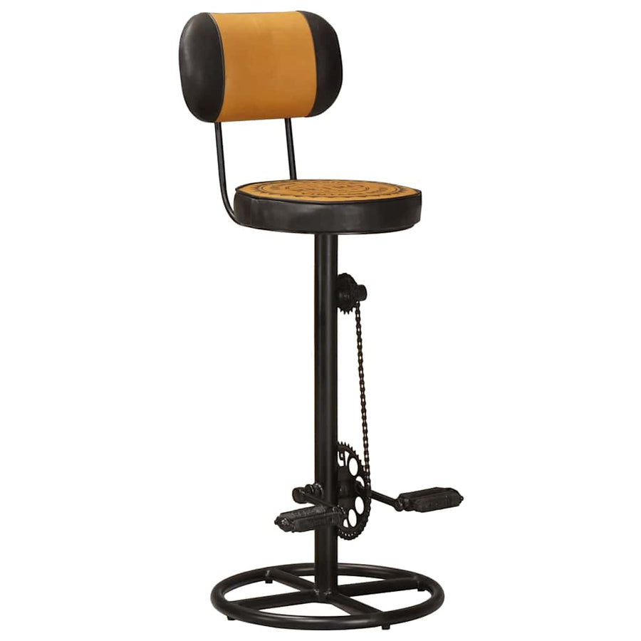 Bar Stools with Canvas Print 2 pcs Brown and Black