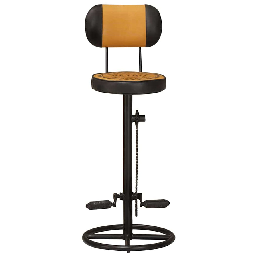 Bar Stools with Canvas Print 2 pcs Brown and Black