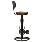 Bar Stools with Canvas Print 2 pcs Brown and Black