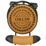Bar Stools with Canvas Print 2 pcs Brown and Black