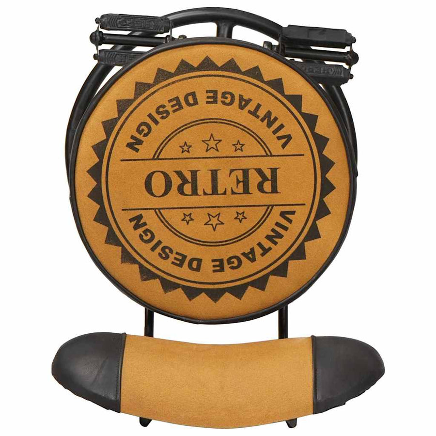 Bar Stools with Canvas Print 2 pcs Brown and Black