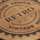 Bar Stools with Canvas Print 2 pcs Brown and Black Real Goat Leather - Close-Up Angle