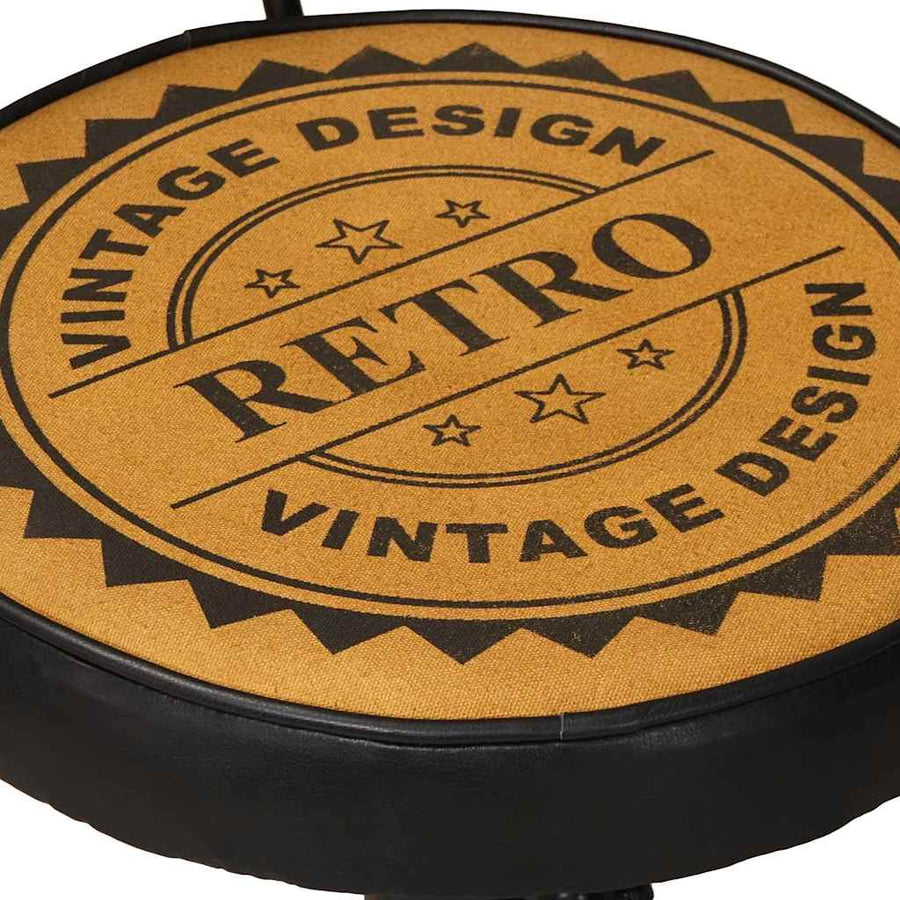 Bar Stools with Canvas Print 2 pcs Brown and Black