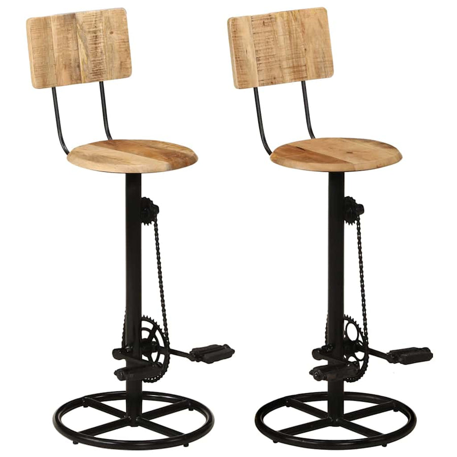 Bar Stools 2 pcs Solid Wood Mango