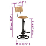 Bar Stools 2 pcs Solid Wood Mango - Extra Image