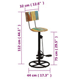 Bar Stools 2 pcs Solid Wood Reclaimed - Extra Image