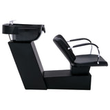 Shampoo Backwash Unit with Salon Chair Faux Leather - Top-Down View