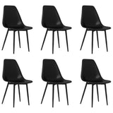 Dining Chairs 6 pcs Black PP - Front View