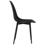 Dining Chairs 6 pcs Black PP - 45-Degree Angle