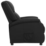 Recliner Chair Black Real Leather - Top-Down View