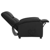 Recliner Chair Black Real Leather - 45-Degree Angle