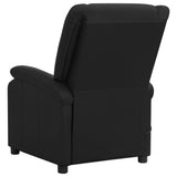 Recliner Chair Black Real Leather - Rear View