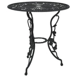 3 Piece Bistro Set Cast Aluminium Black - Side View